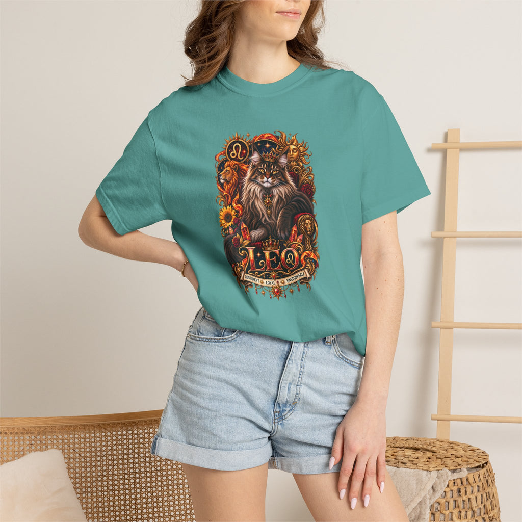 Leo Zodiac Cats T-Shirt — Maine coon Astrology Tee