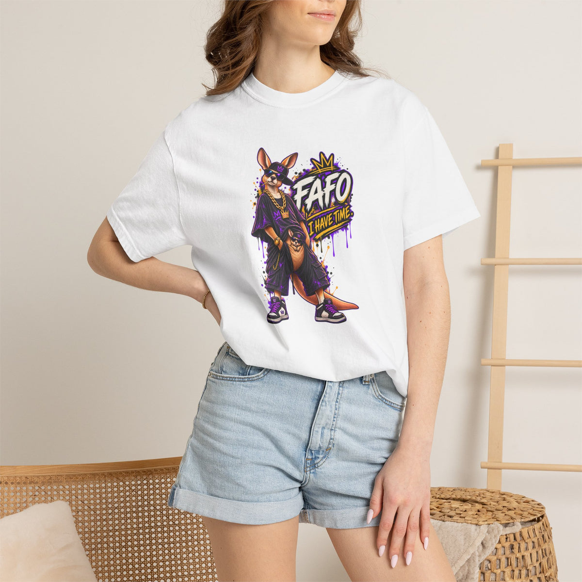 FAFO Kangaroo Graphic T-Shirt — Streetwear Retro Animal Design