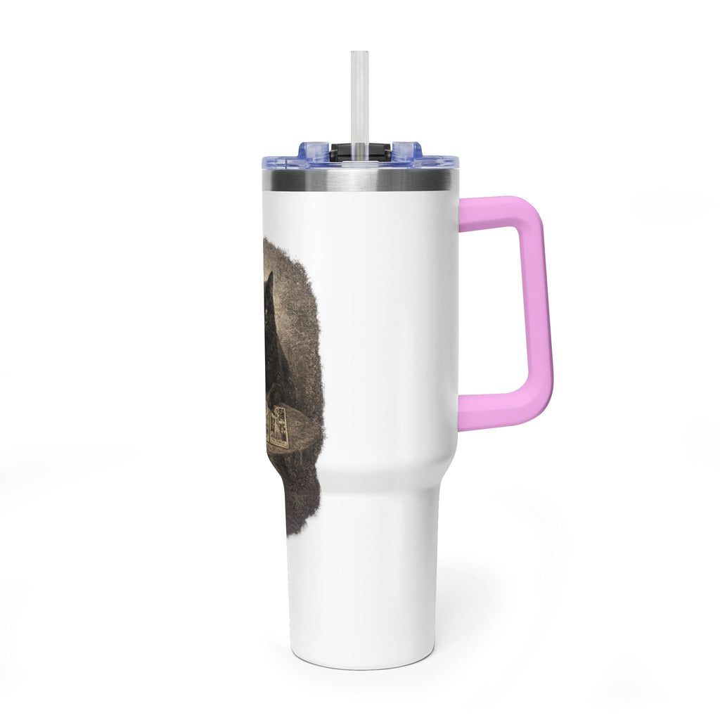 40oz Black Cat Tarot Tumbler — Witchy Tarot Coffee Travel Mug