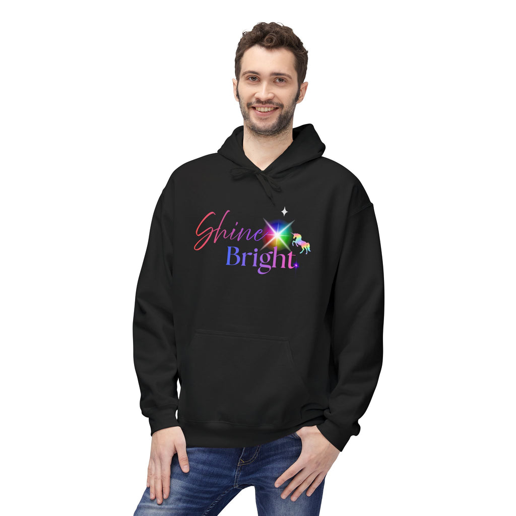 Shine Bright Pastel Hoodie — Inspirational Rainbow Graphic Hoodie