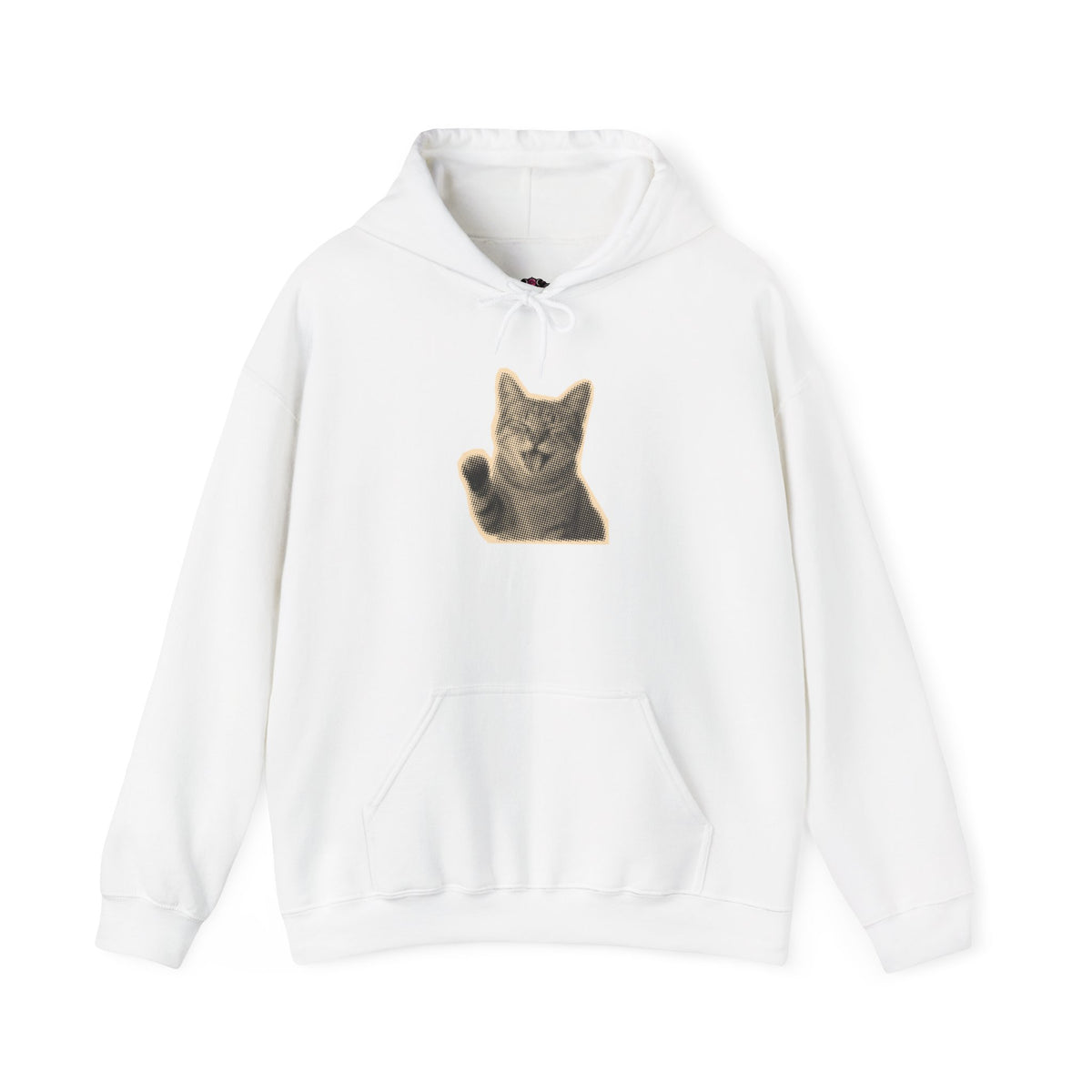 Laughing Meme Cat Hoodie – Adorable Grey Kitten Graphic Sweatshirt