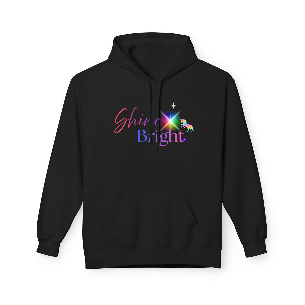 Shine Bright Pastel Hoodie — Inspirational Rainbow Graphic Hoodie