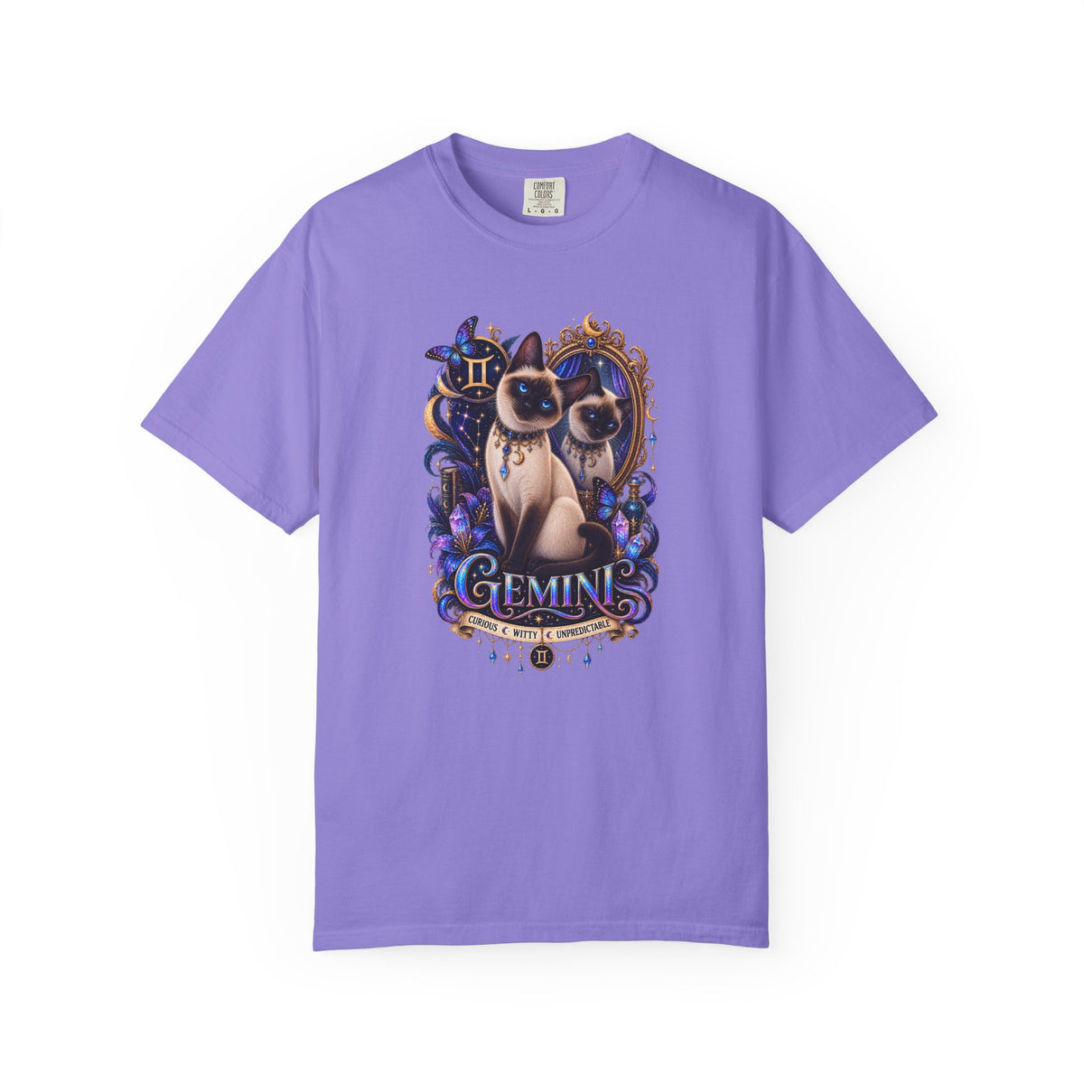 Gemini Siamese Zodiac Cats T-Shirt — Siamese Twin Astrology Tee
