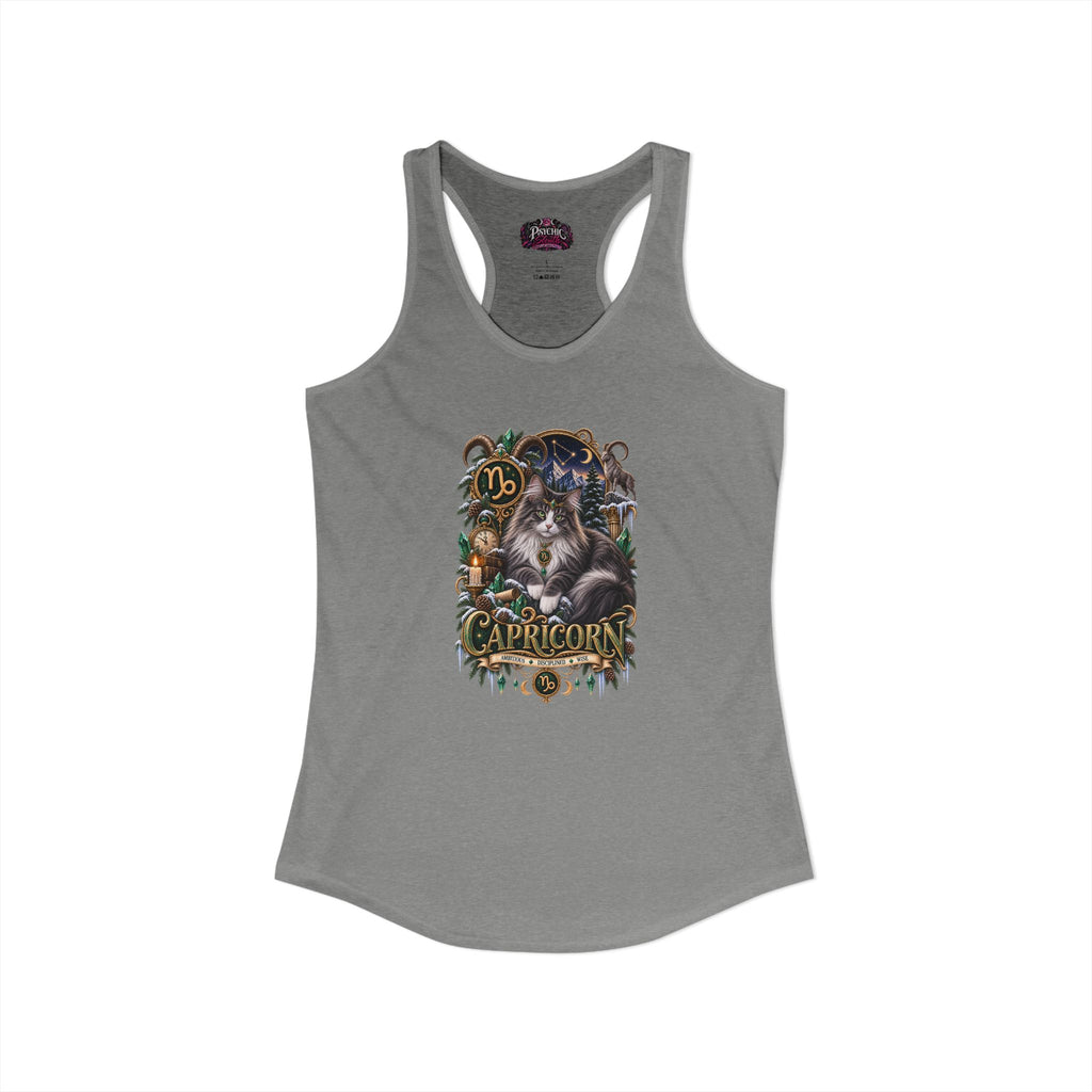 Capricorn Norwegian Forest Cat Zodiac Tank- Celestial Astrology Cat Lover Tank