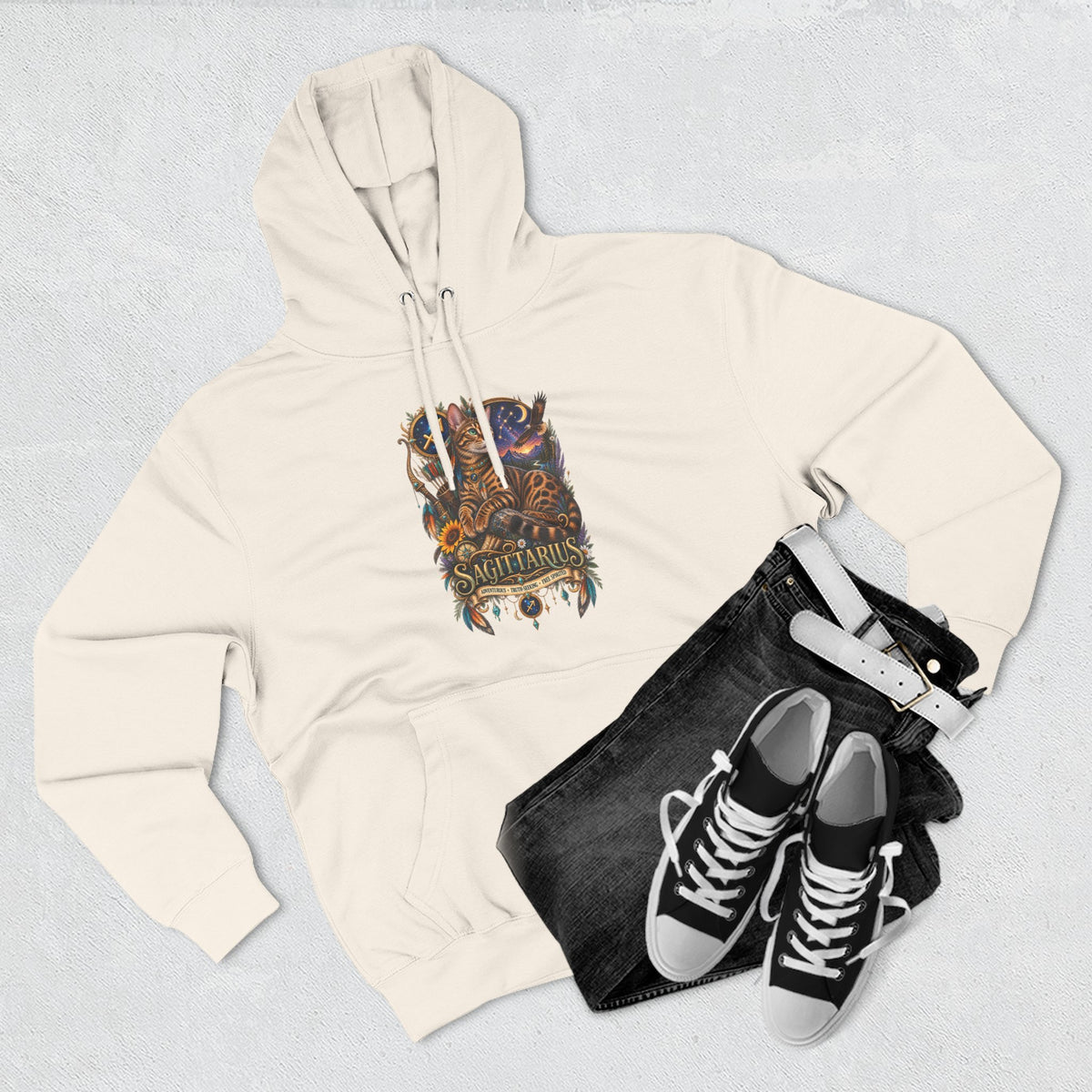Sagittarius Bengal Zodiac Hoodie — Celestial Archer Constellation Graphic