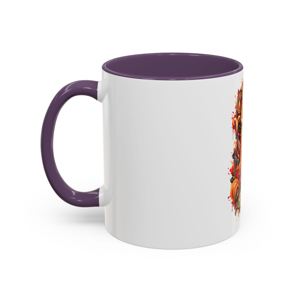 Aries Orange Tabby Cat Zodiac Coffee Mug – Cute Orange Tabby Astrology Accent Mug (11/15 oz)