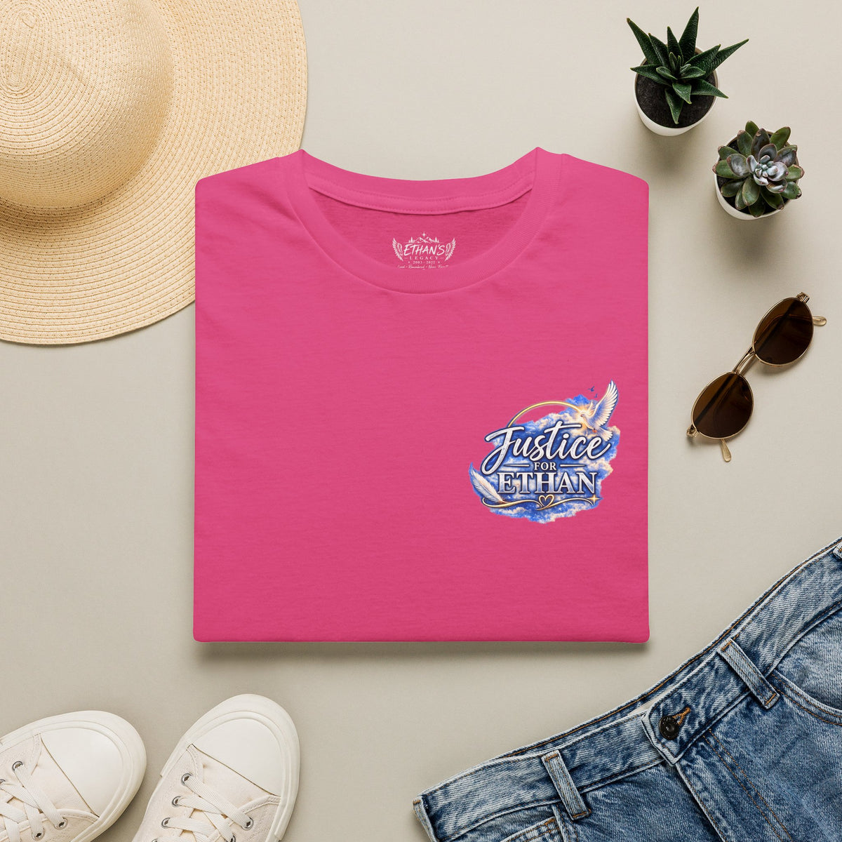 T-Shirt — "Justice for Ethan" " Your story still matters" Memorial Tee ( Angel Wing Edition)