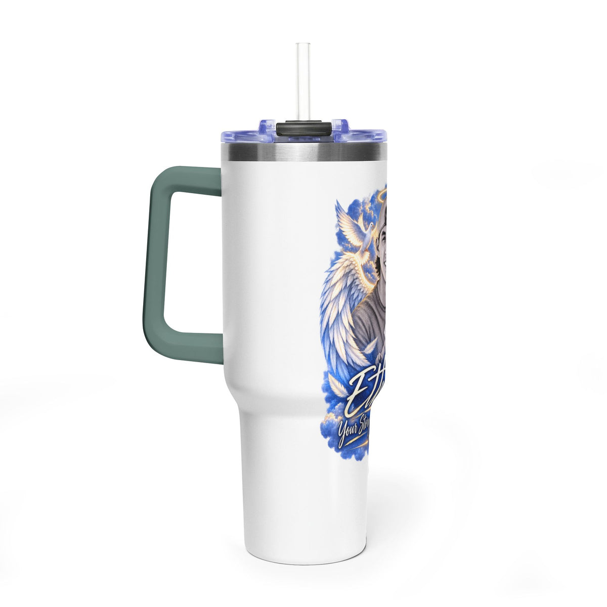 Memorial 40oz Tumbler — Personalized 'Ethan' Angel Wings Keepsake