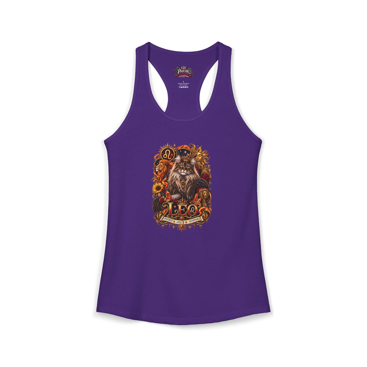 Leo Maine Coon Cat Zodiac Tank- Celestial Astrology Cat Lover Tank