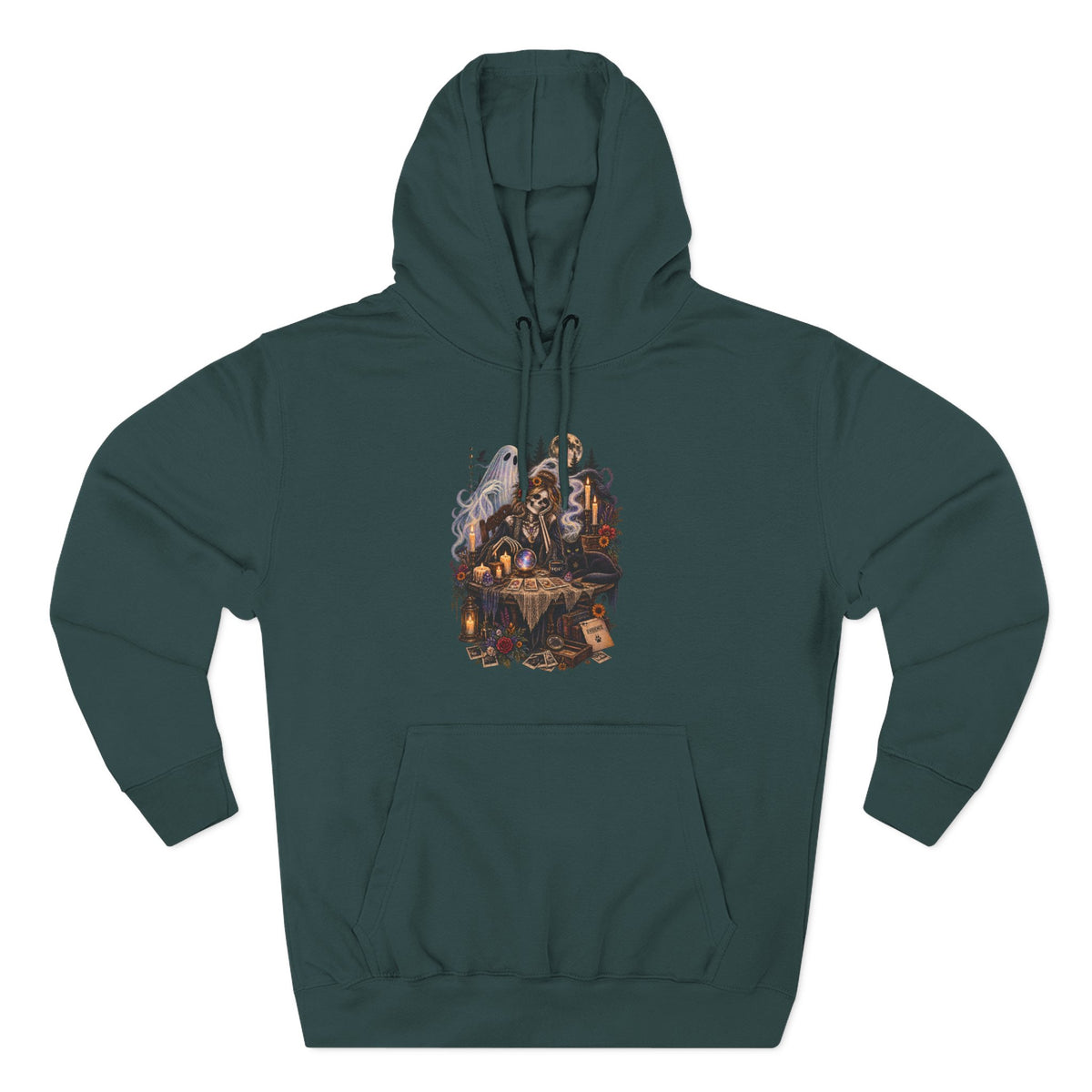 Skeleton, Cat and Ghost Tarot Seance- Paranormal Tees