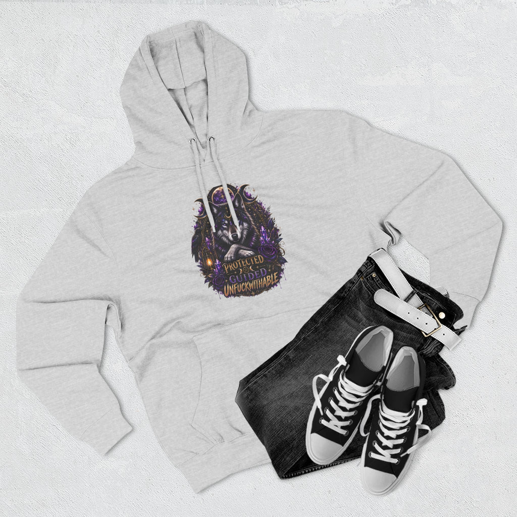 Guided, Protected Unfuckwithable Wolf Hoodie- Occult Graphic