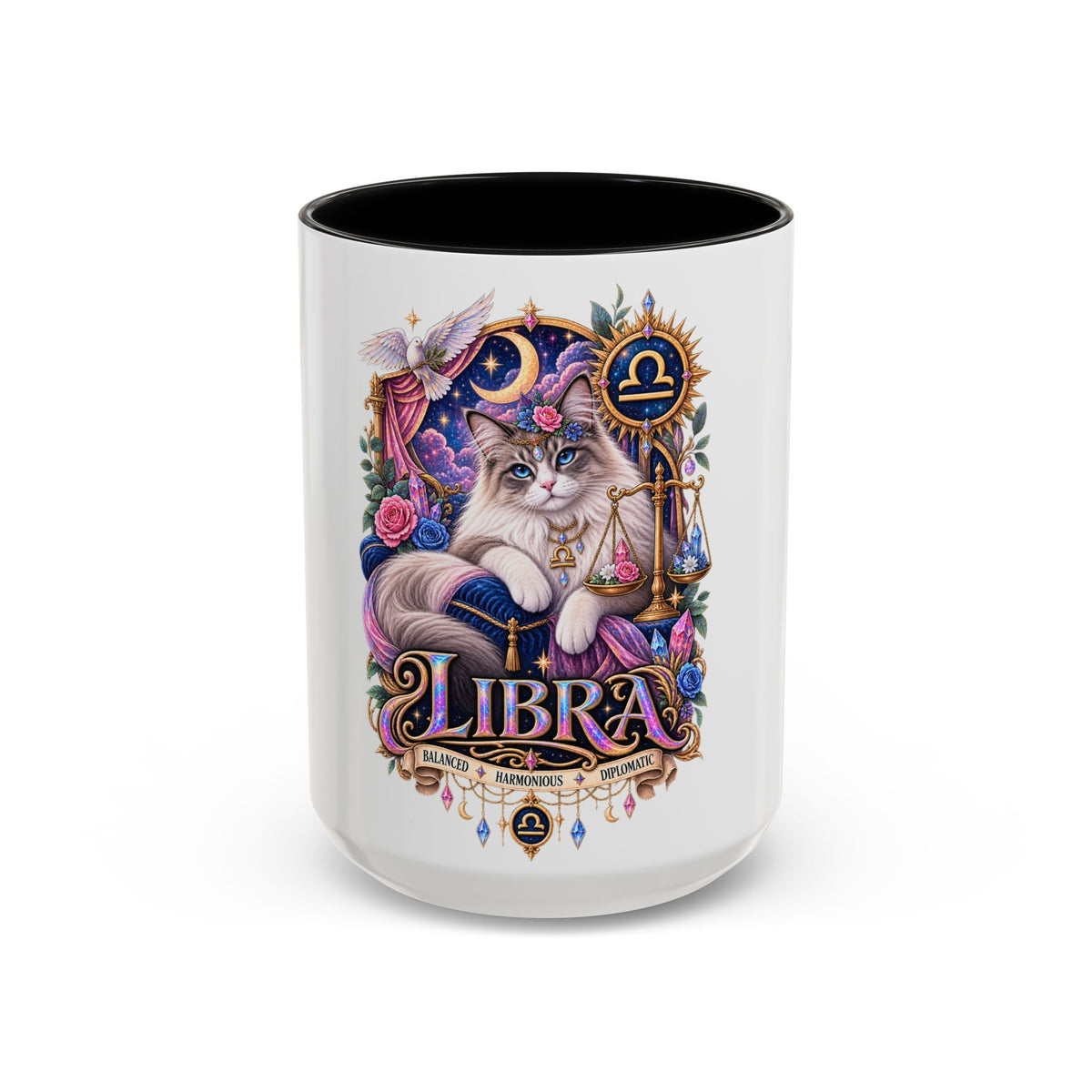 Libra Persian Cat Accent Coffee Mug — Zodiac Horoscope Gift (11/15oz)