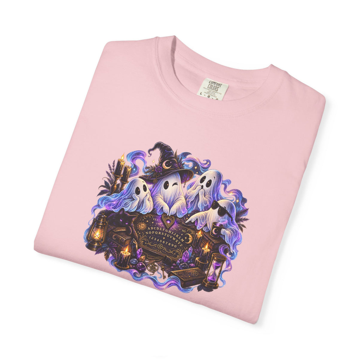 Halloween Ghost Crew T-Shirt — Spooky Night Pumpkin & Bats Graphic Tee