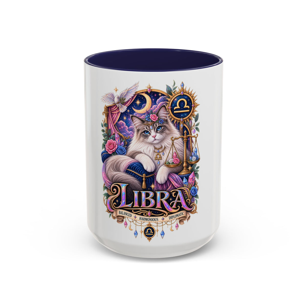 Libra Persian Cat Accent Coffee Mug — Zodiac Horoscope Gift (11/15oz)