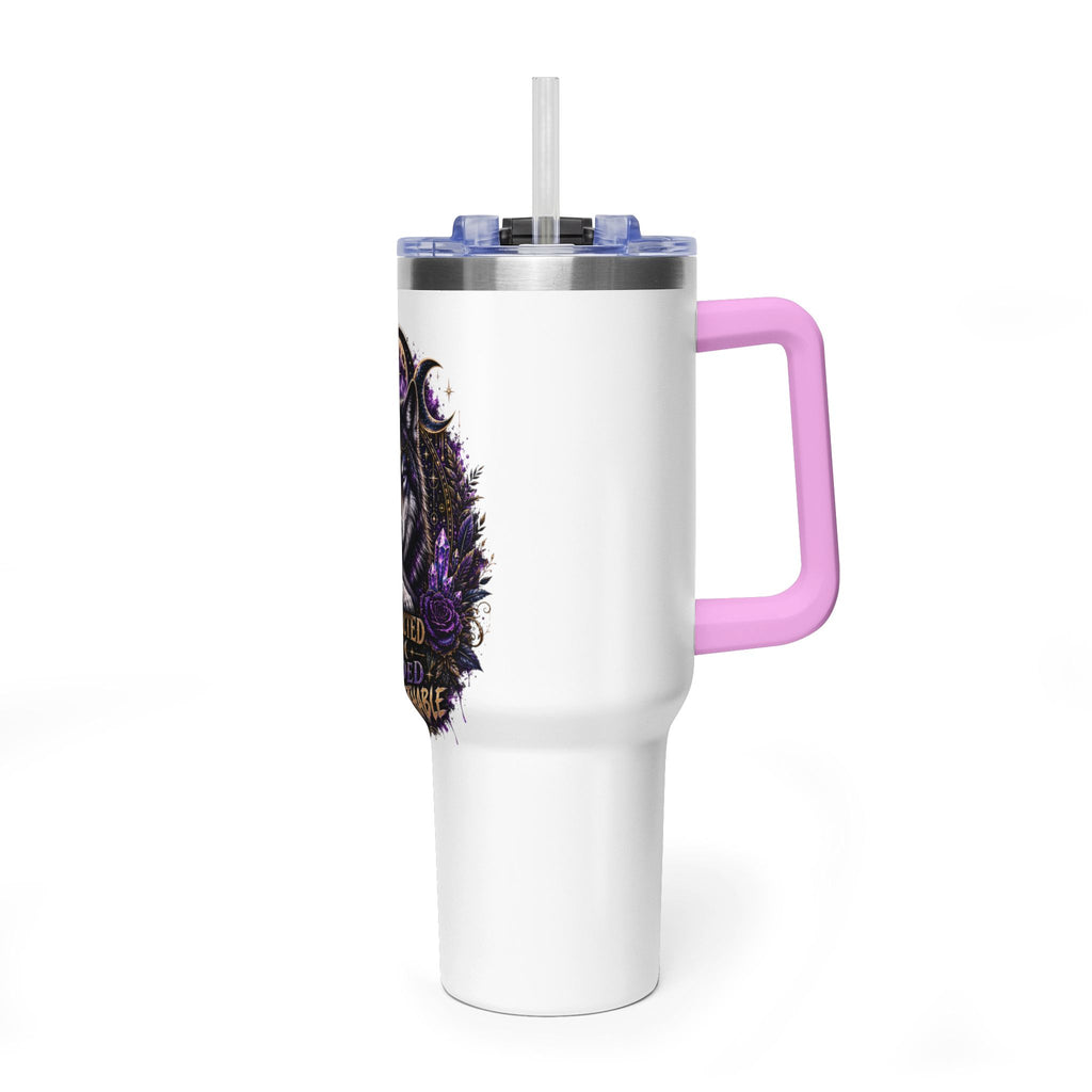 40oz Vacuum Tumbler — 'Protected & Guided' Mystic Wolf Thermal Mug