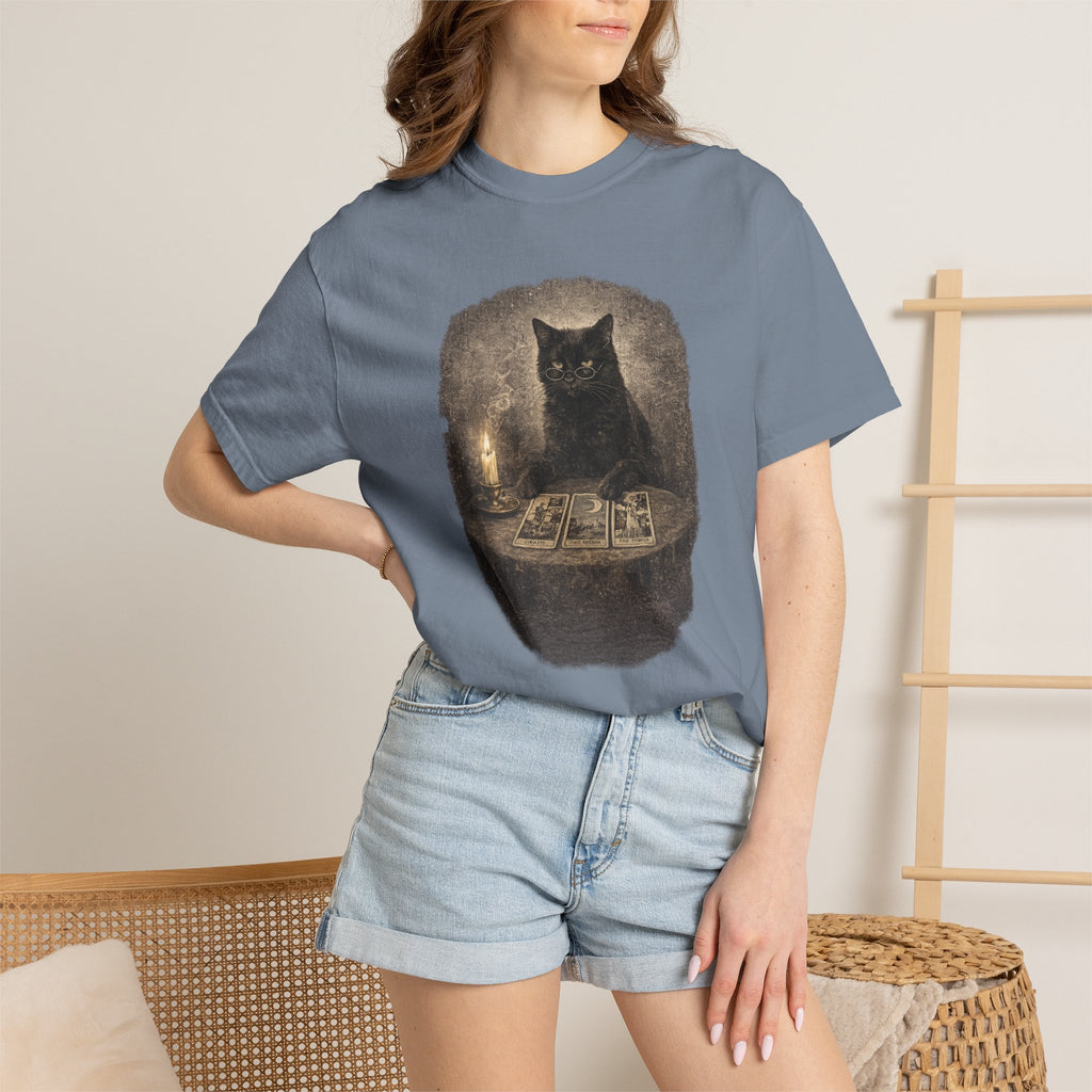 Tarot Cat T-Shirt — Black Cat Fortune Teller Graphic Tee