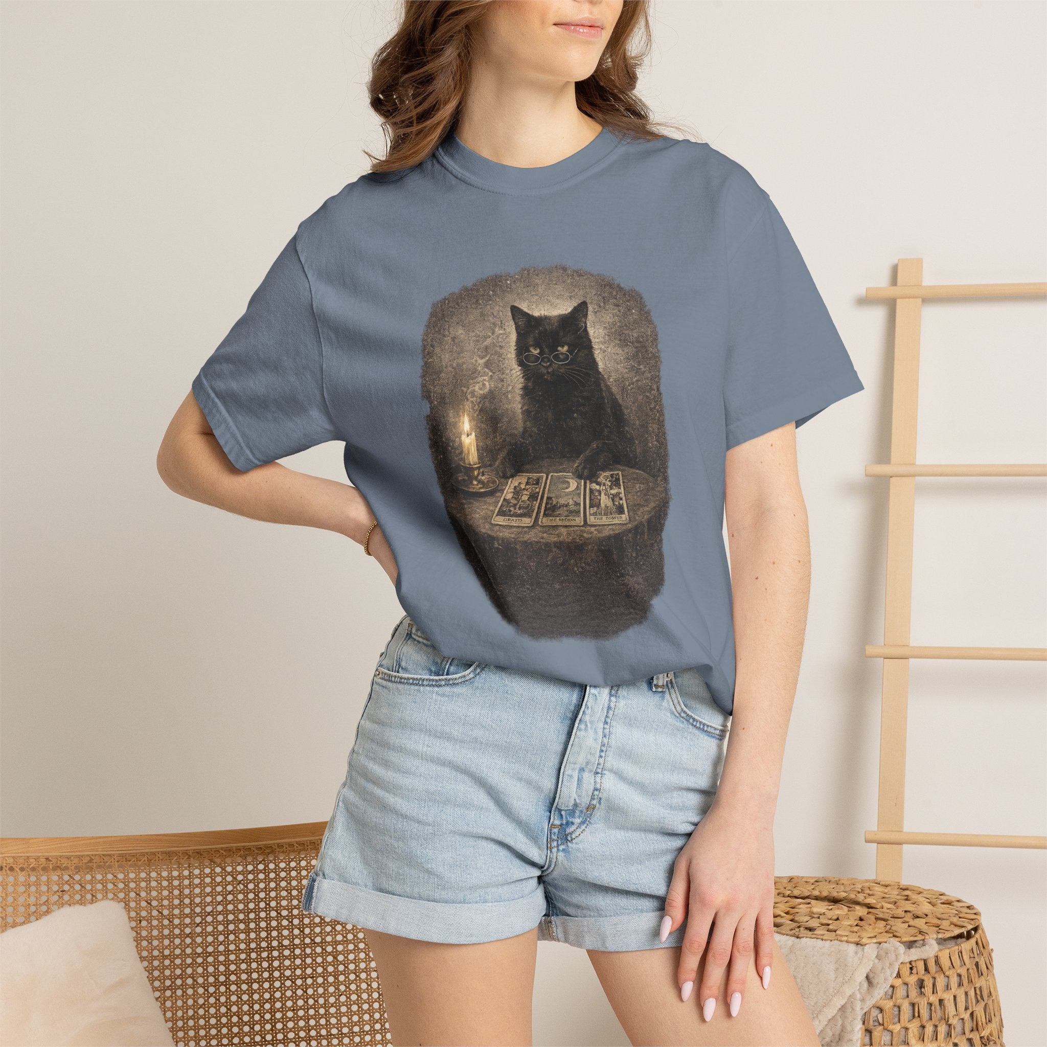 Tarot Cat T-Shirt — Black Cat Fortune Teller Graphic Tee