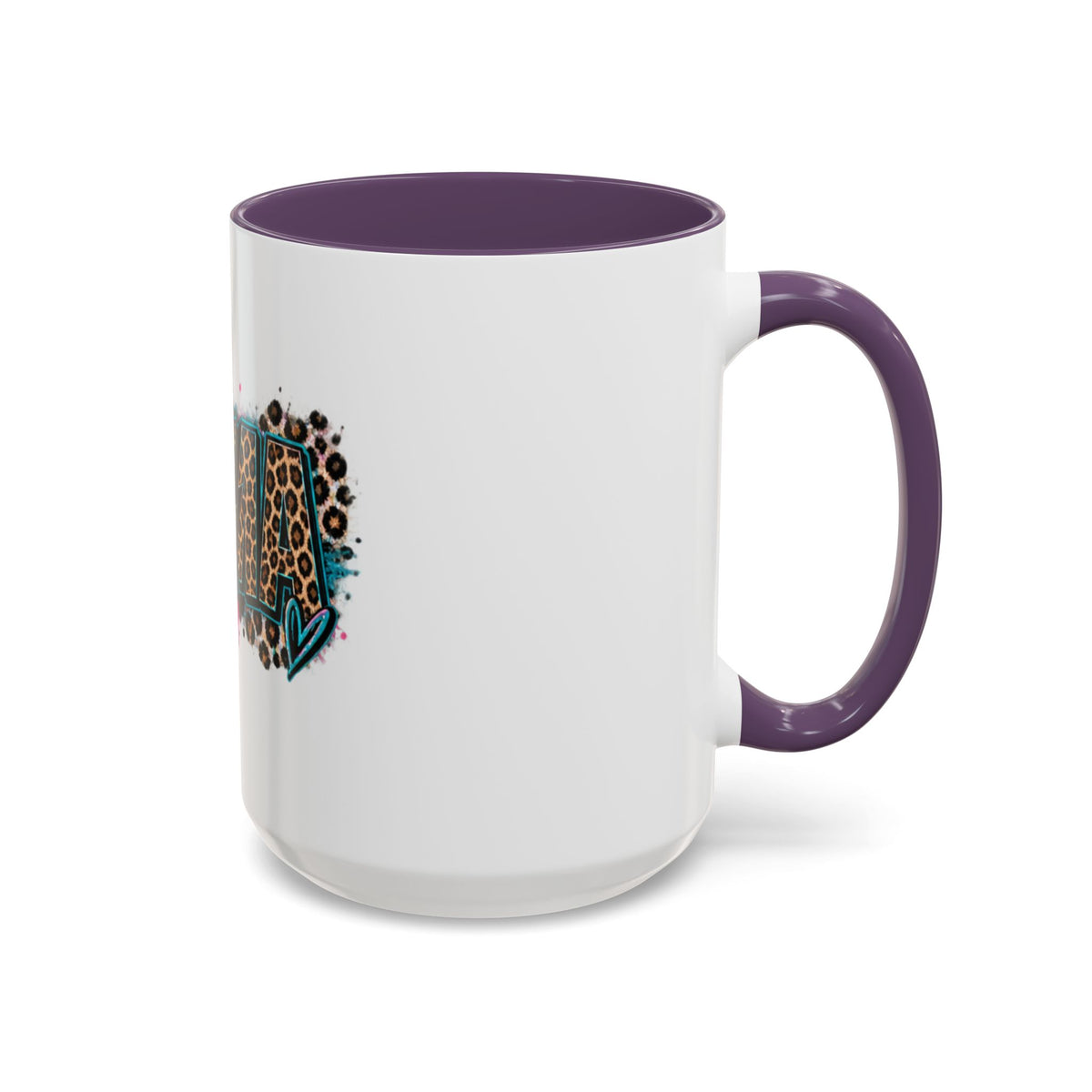 Leopard Print 'Mema' Accent Coffee Mug — Bold Animal Print Ceramic Mug- Mema Gift