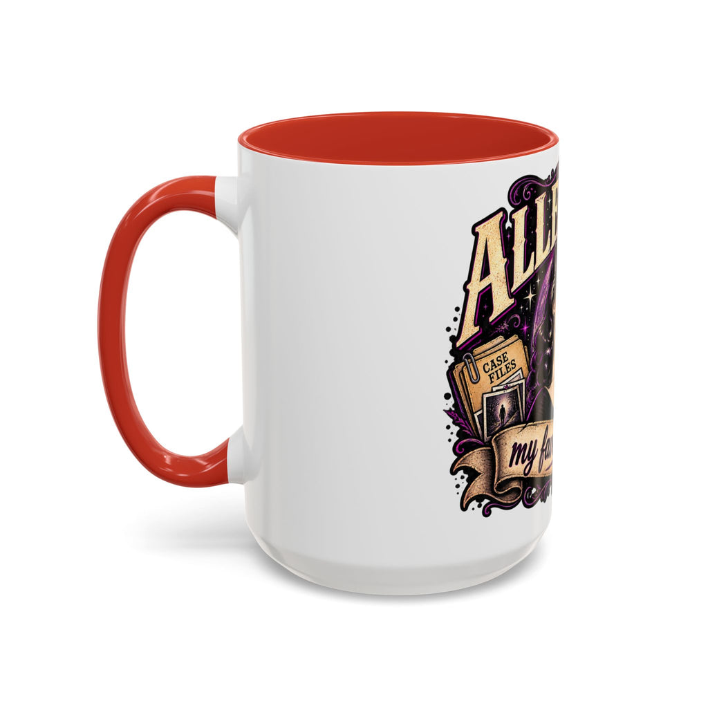 Allegedly Coffee Mug — Retro Pinup Mystery Design