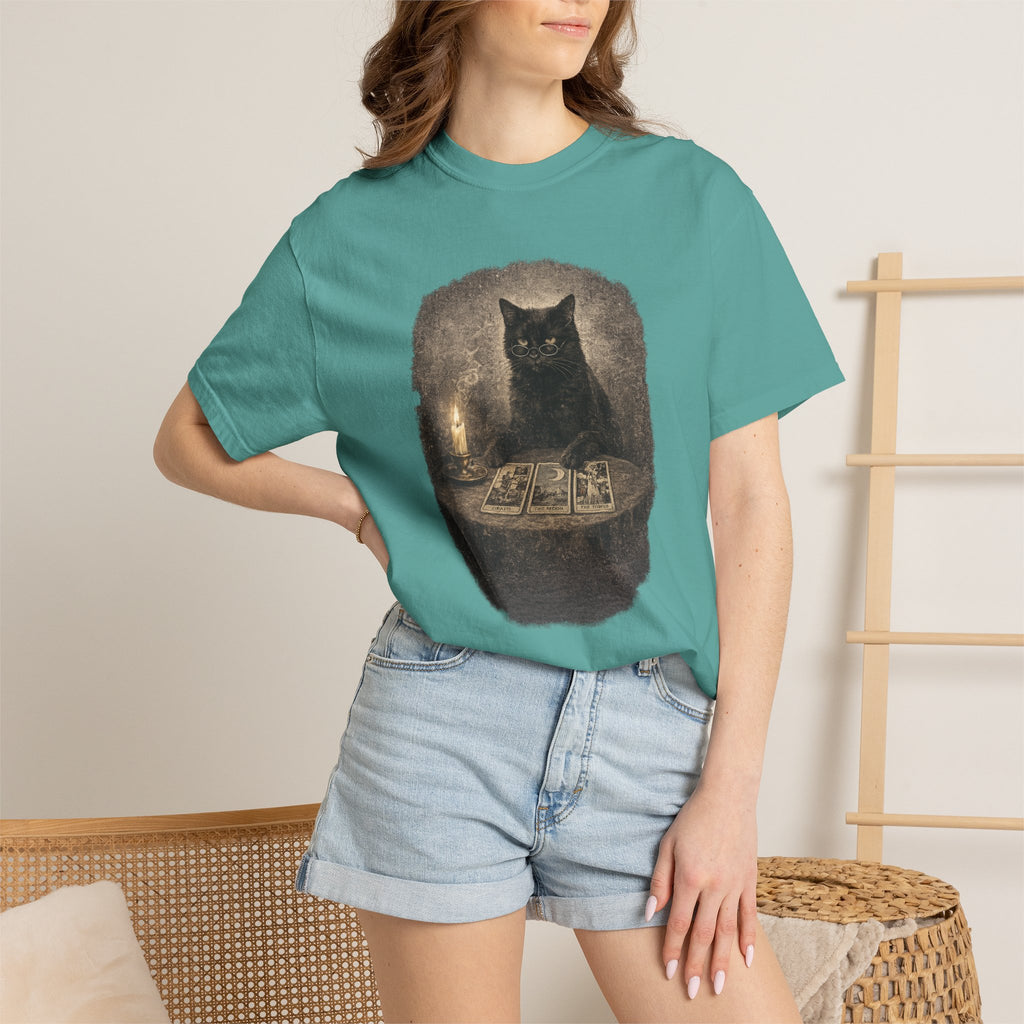 Tarot Cat T-Shirt — Black Cat Fortune Teller Graphic Tee