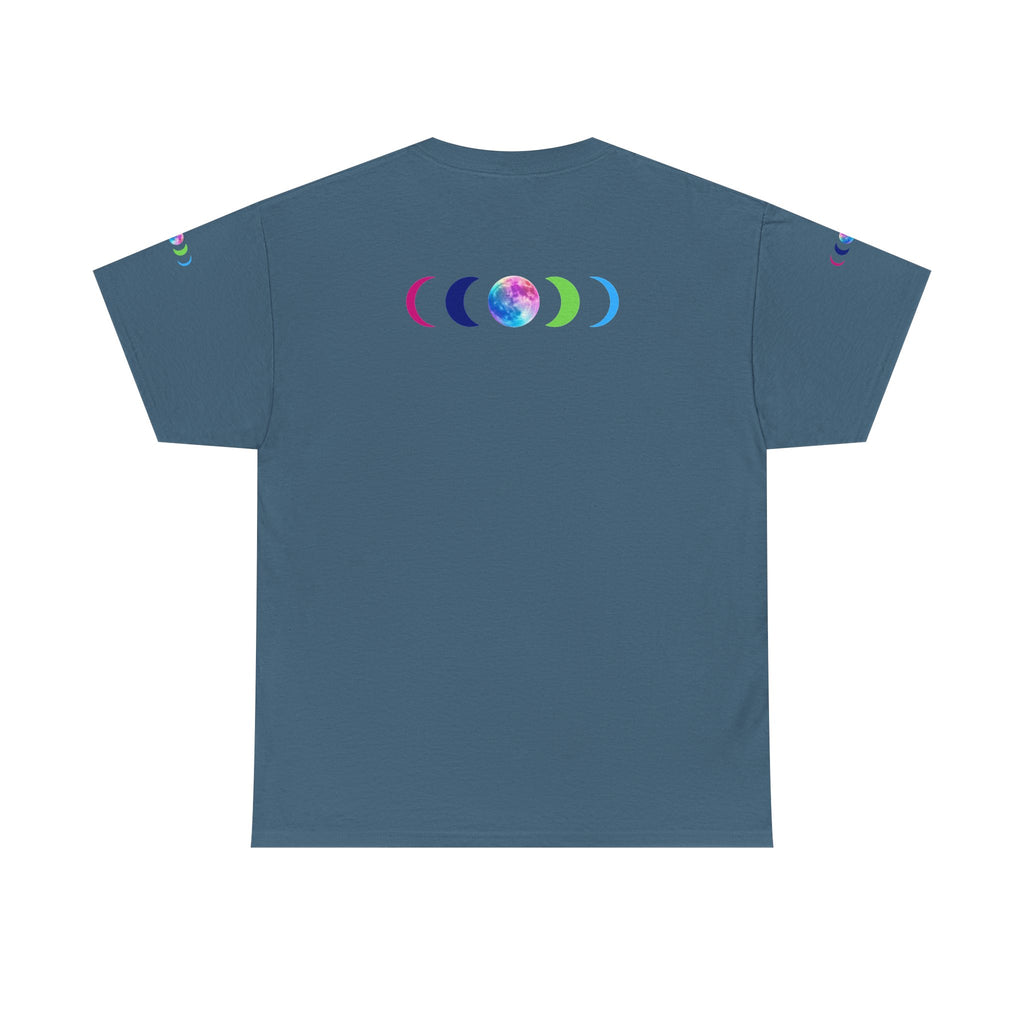 Wolf Moon T‑Shirt — Rainbow Celestial Wolf Graphic Tee