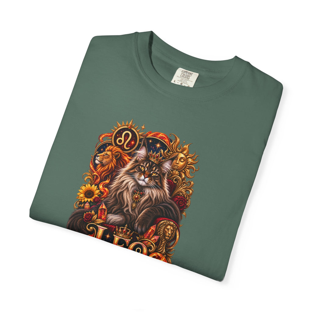 Leo Zodiac Cats T-Shirt — Maine coon Astrology Tee