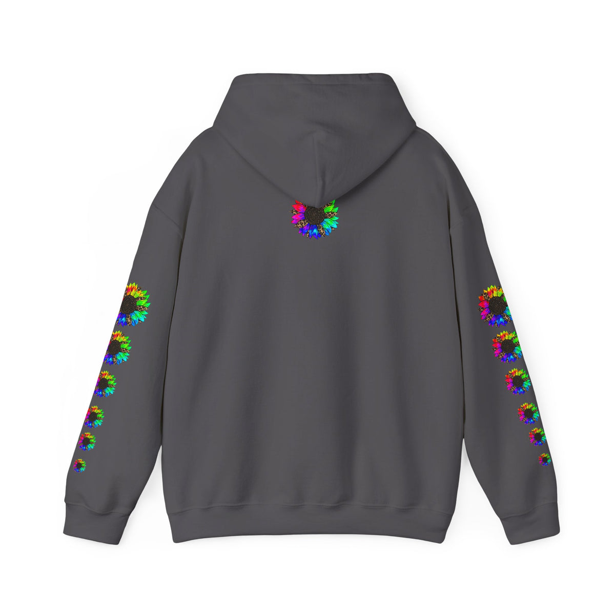 Inspirational Floral Hoodie – "Your Smile is Kind & Beautiful" Rainbow Sunflower Cozy Pullover
