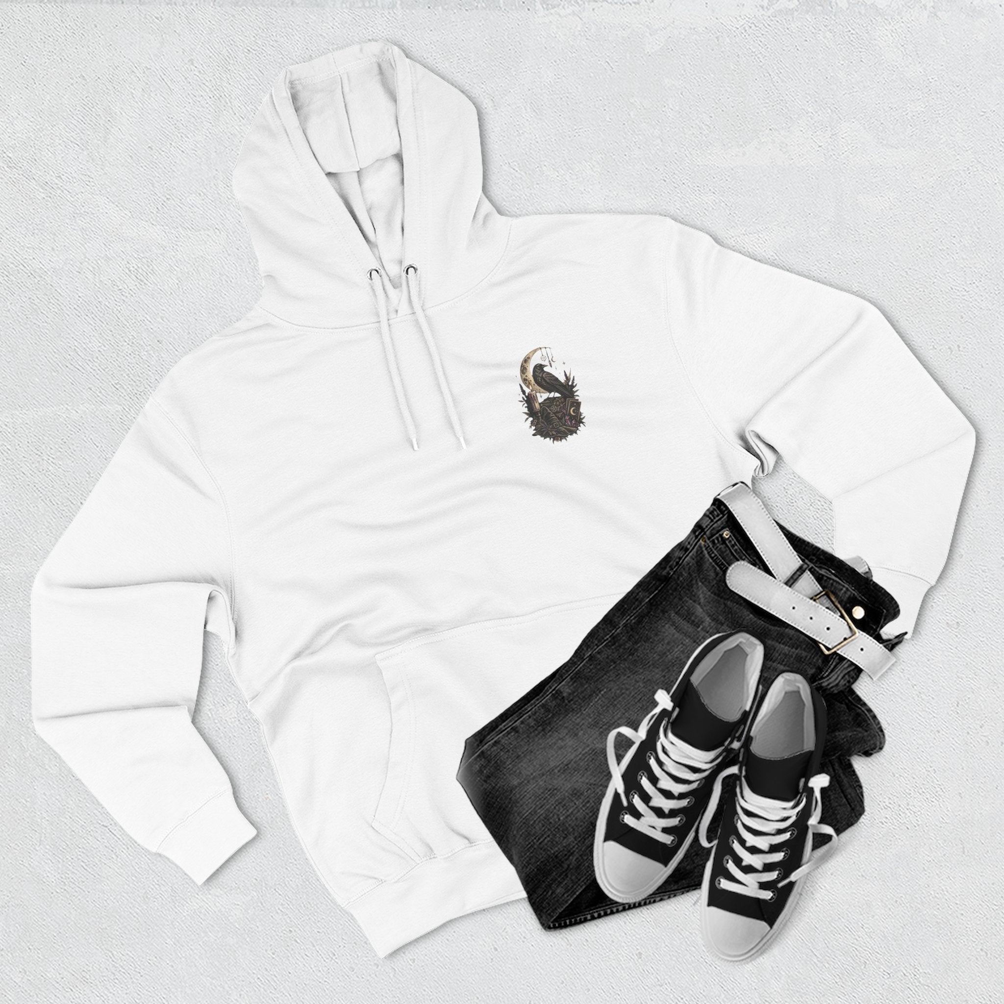 Witchy Trio Graphic Hoodie – 'Girls Will Be Girls' Vintage Moonback Sweatshirt