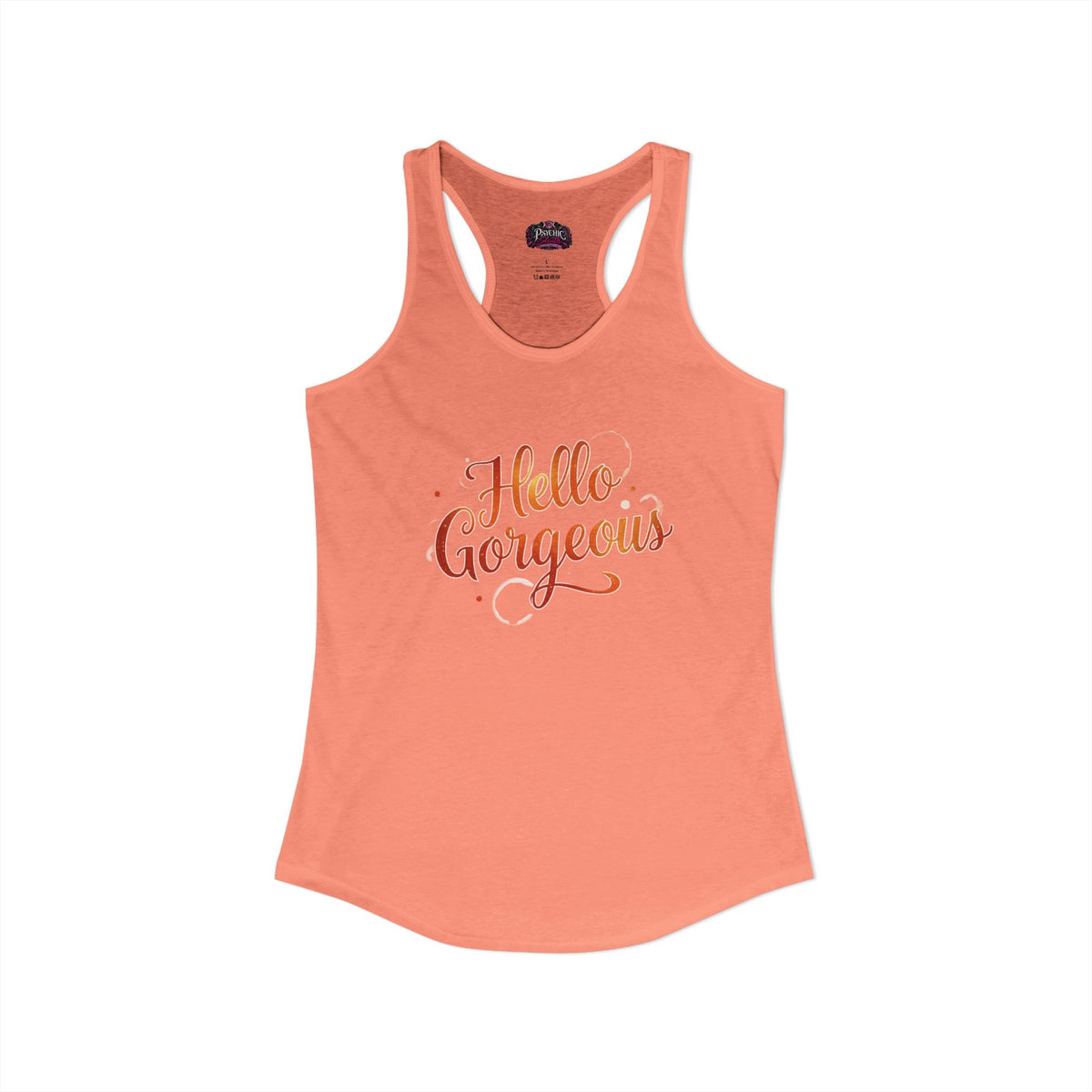Sunset Hello Gorgeous Ideal Racerback Tank