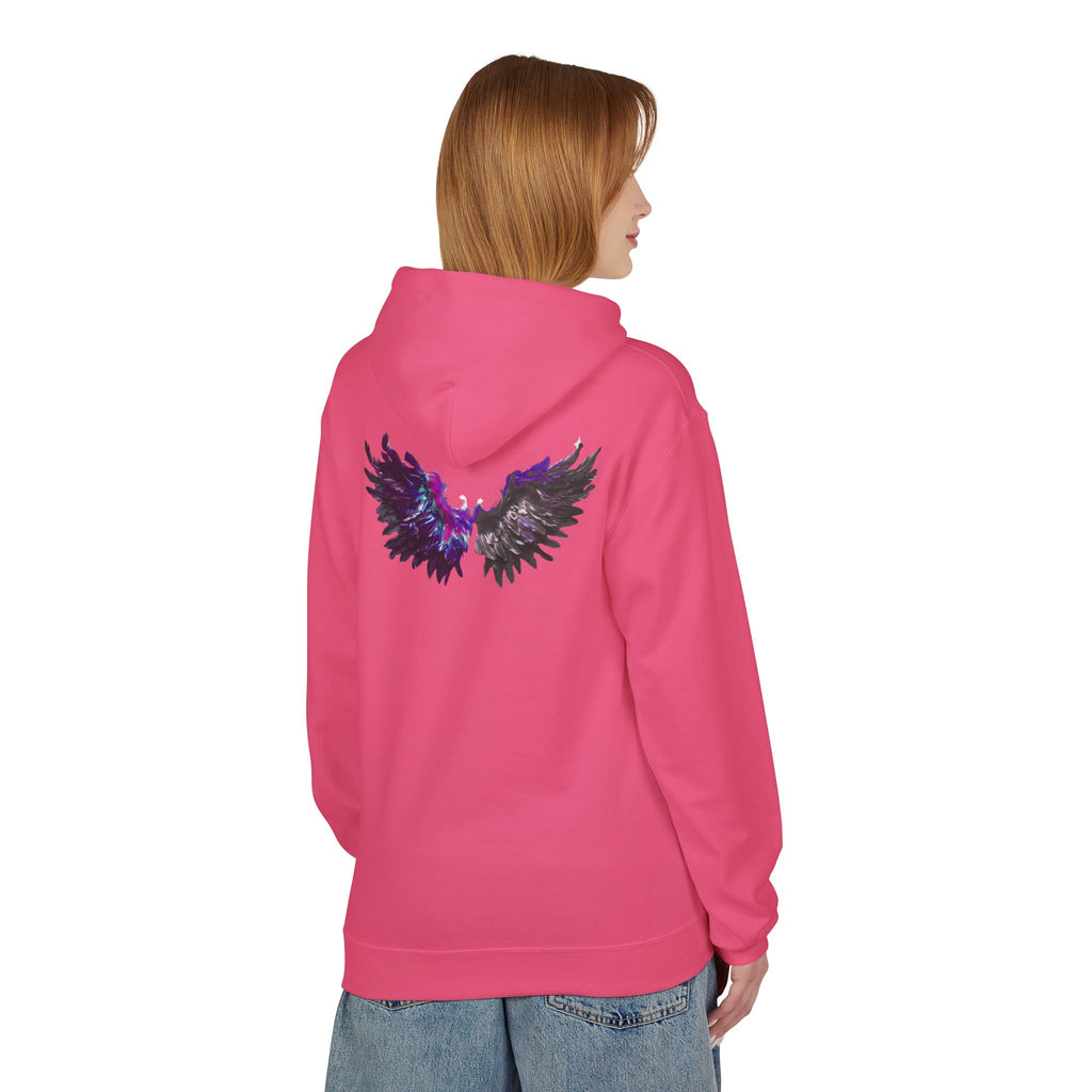 Free Spirit Hoodie — Purple Galaxy Wing Graphic Pullover