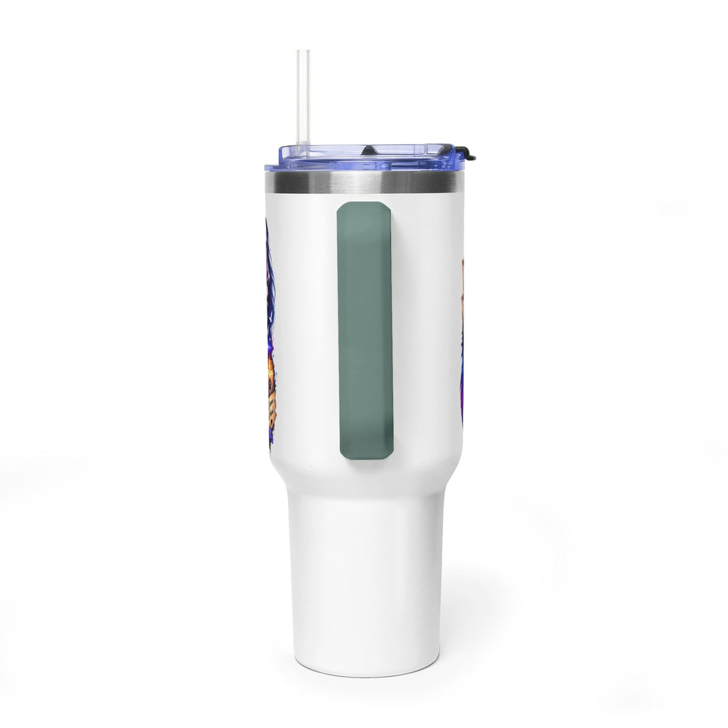 40oz Vacuum Tumbler - "Voices for Victims" Purple Feather Design