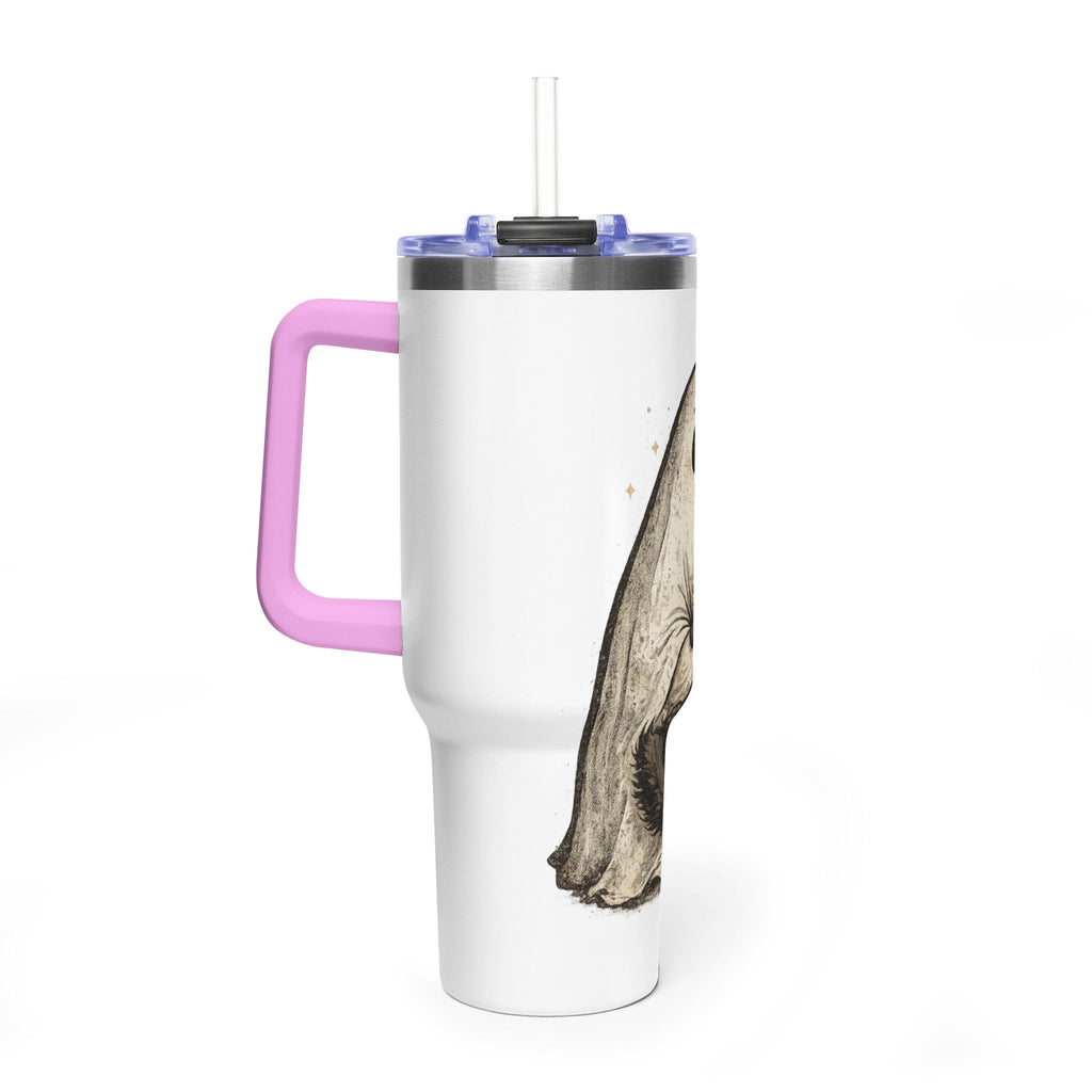 40oz Tumbler — Cute Ghost Hugging Black Cat Thermal Cup