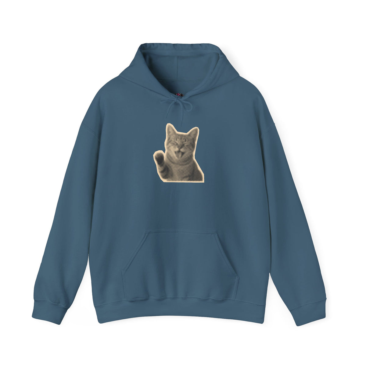 Laughing Meme Cat Hoodie – Adorable Grey Kitten Graphic Sweatshirt