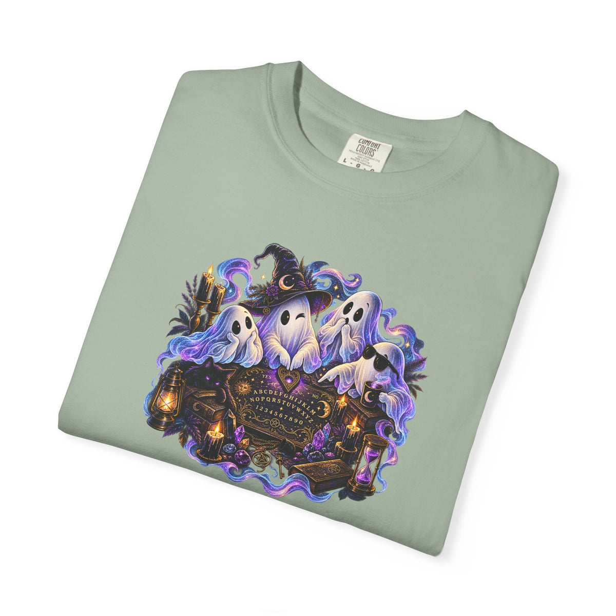 Halloween Ghost Crew T-Shirt — Spooky Night Pumpkin & Bats Graphic Tee