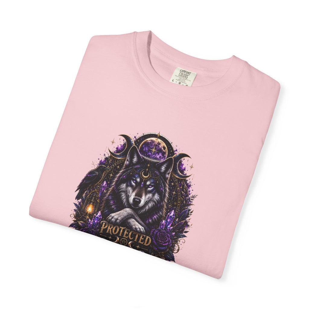 Protector Wolf T-Shirt — "Protected, Guided, Unfuckwithable" Spiritual Graphic Tee