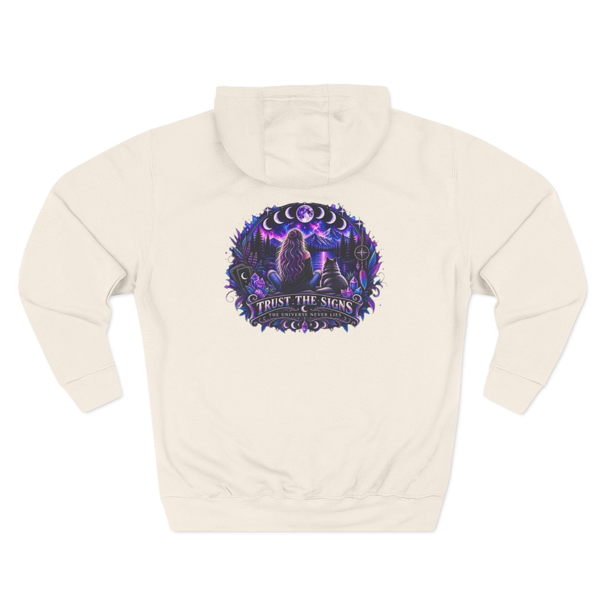 Mystic Moon Hoodie — "Trust the Signs" Celestial Fleece Pullover