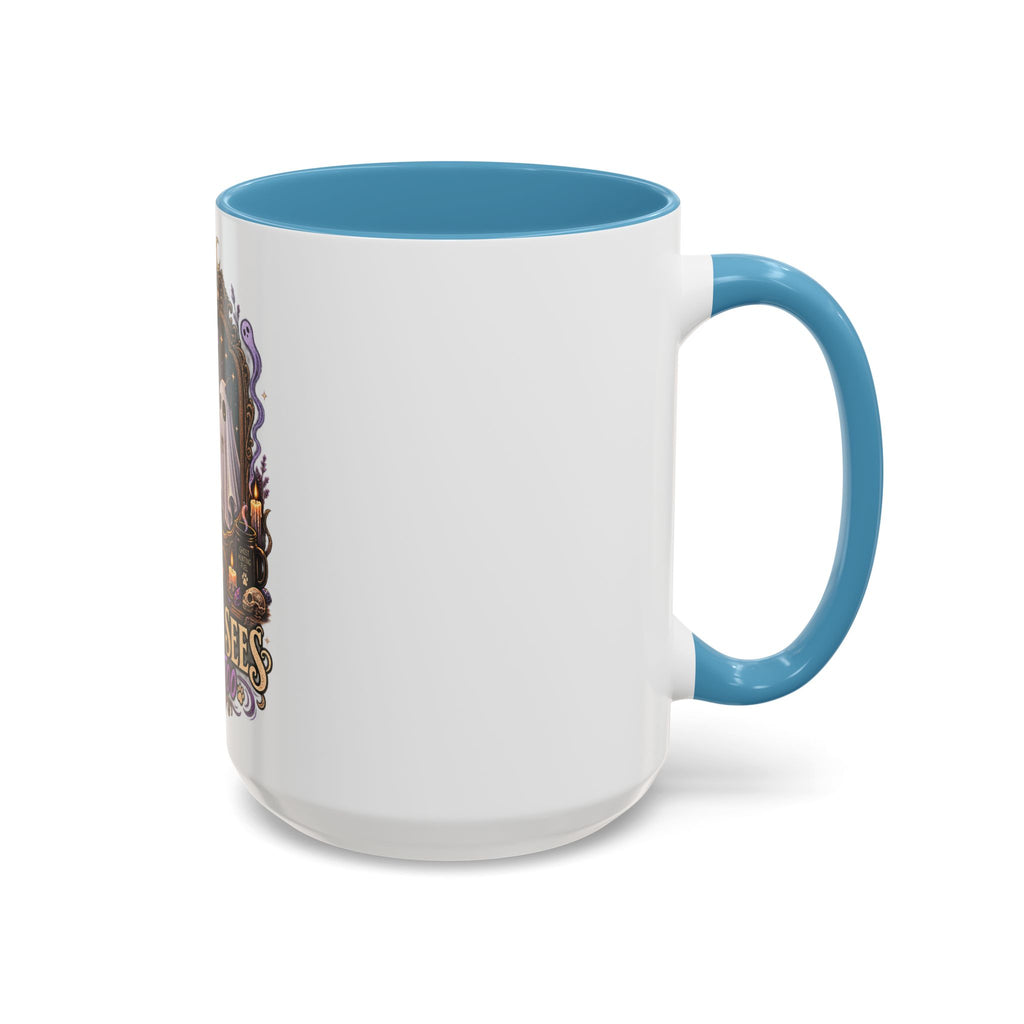 My Cat Sees Them Too Accent Coffee Mug – Halloween Cat & Ghost 11/15oz