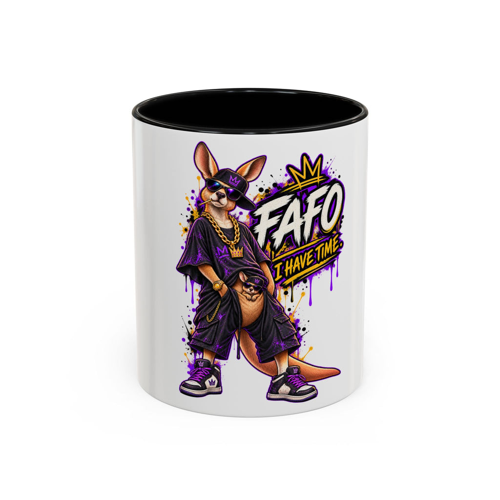 Kangaroo Streetwear Coffee Mug — "FAFO I Have Time" Accent Mug