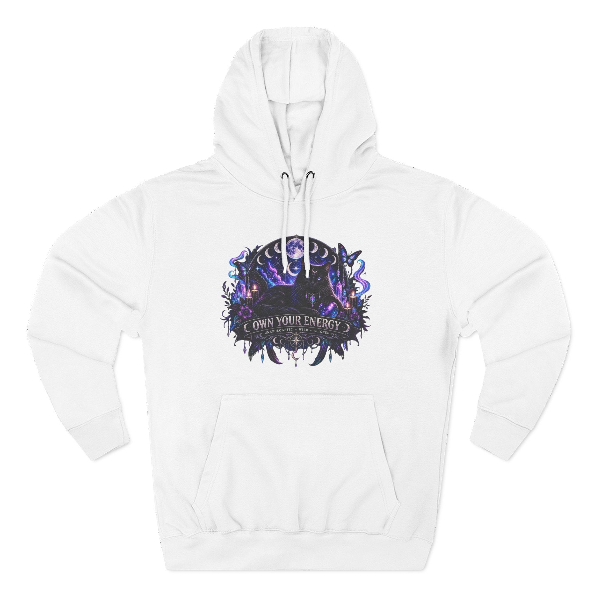 Mystical Black Cat Fleece Hoodie