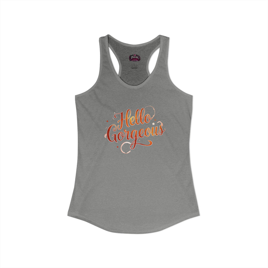 Sunset Hello Gorgeous Ideal Racerback Tank