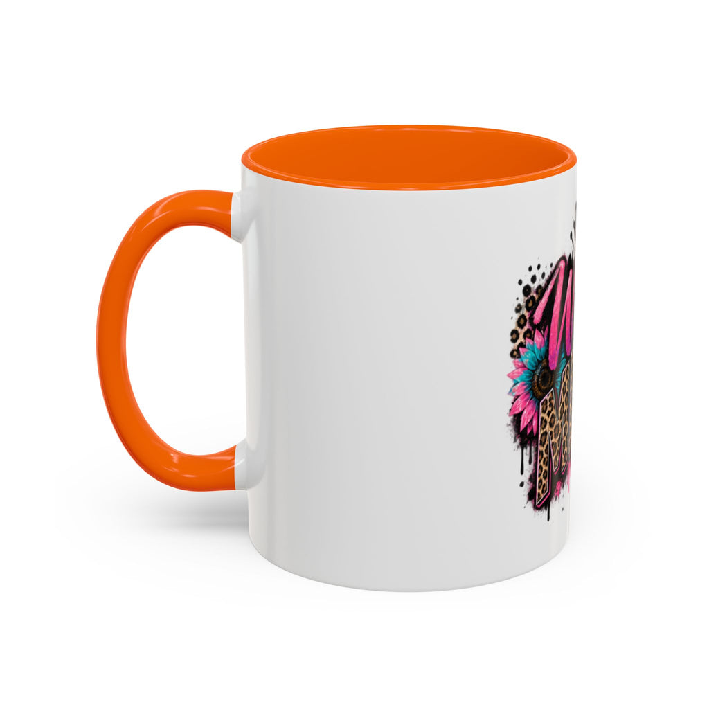 Wild Mama Leopard Accent Coffee Mug – Fun Mom Gift, Pink Crown Graphic (11/15 oz)