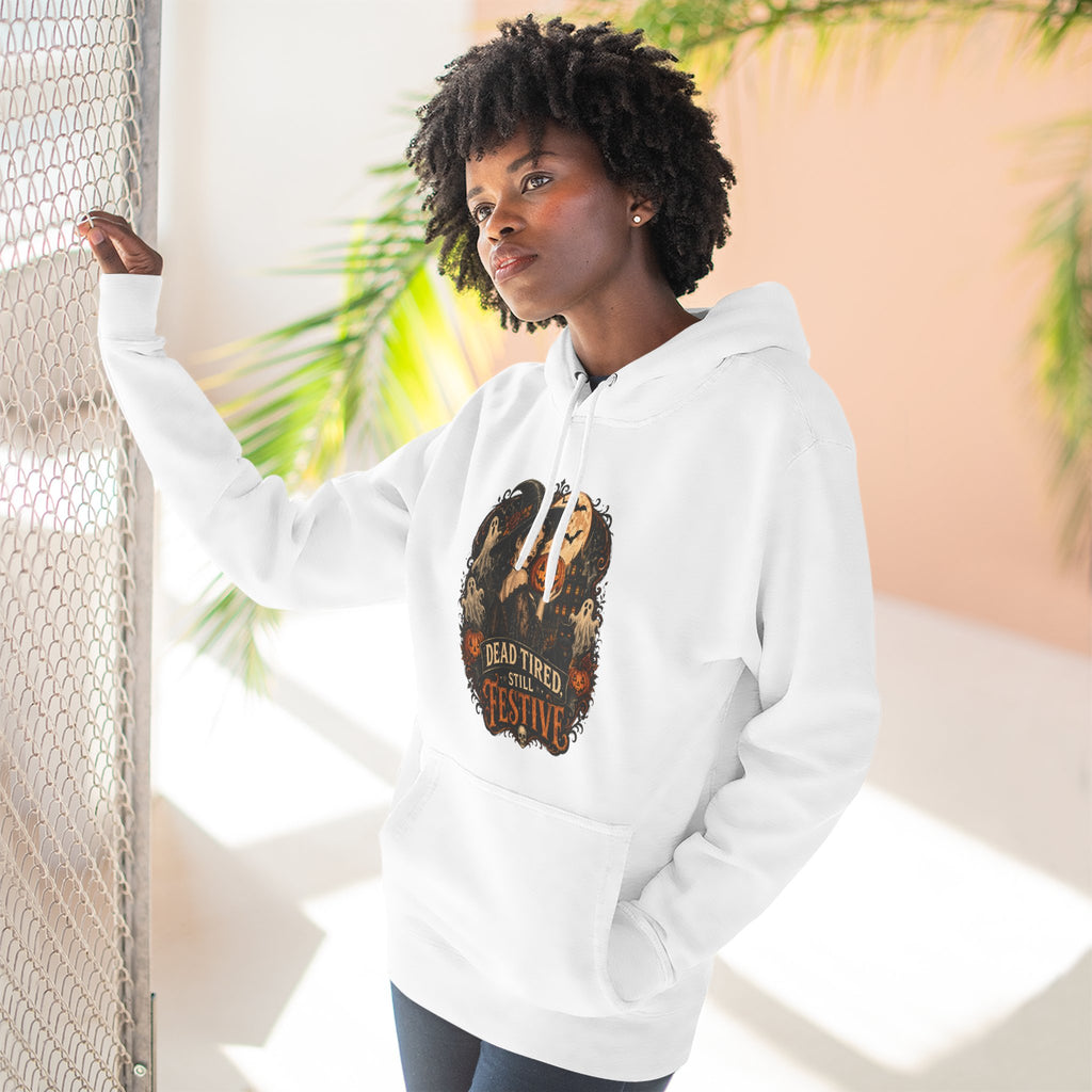 Dead Tired but Festive Hoodie — Funny Halloween Pullover