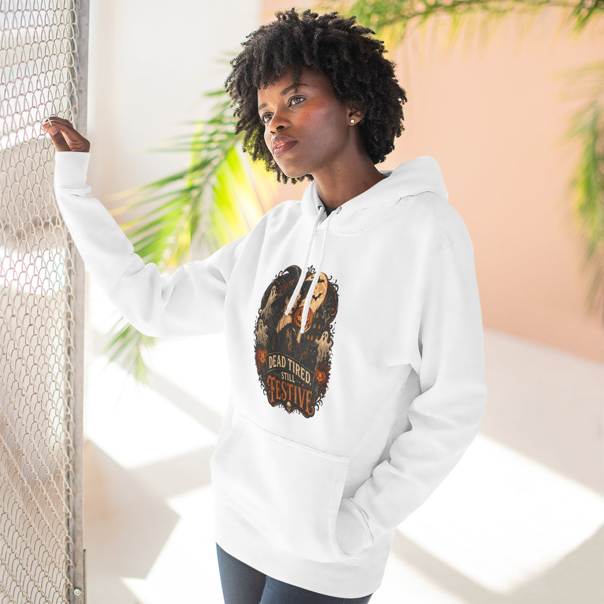 Dead Tired but Festive Hoodie — Funny Halloween Pullover