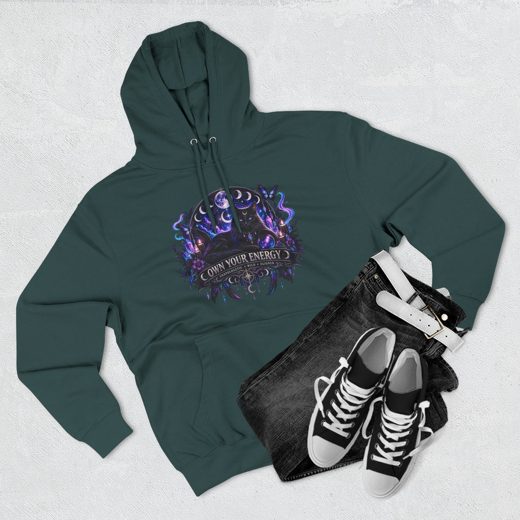 Mystical Black Cat Fleece Hoodie