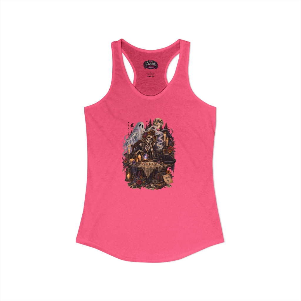 Ghost, Skeleton and Black Cat Read Tarot Cards Tank