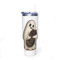 40oz Tumbler — Cute Ghost Hugging Black Cat Thermal Cup
