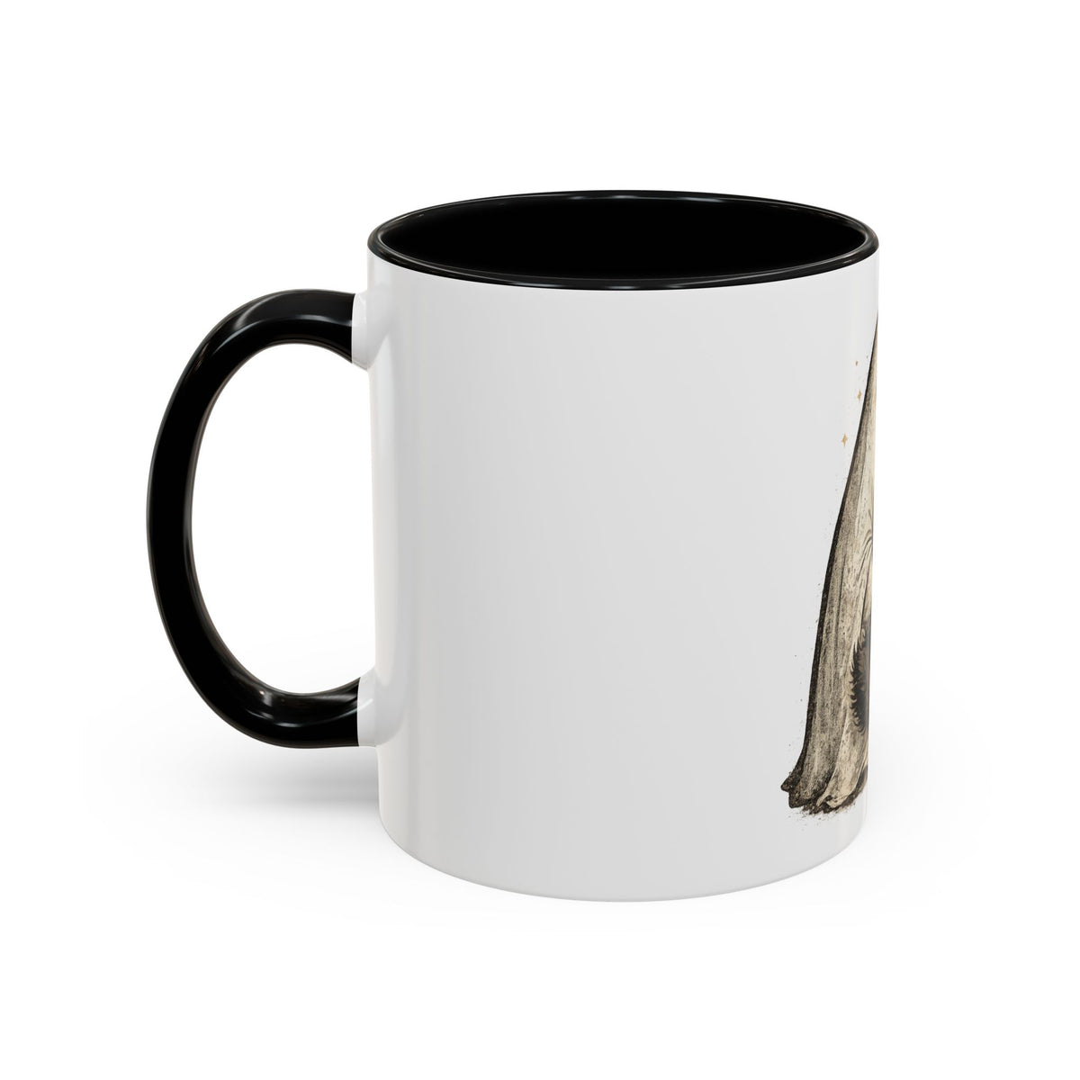 Ghost Hug Mug — Cute Ghost Holding Black Cat Accent Coffee Mug (11/15oz)