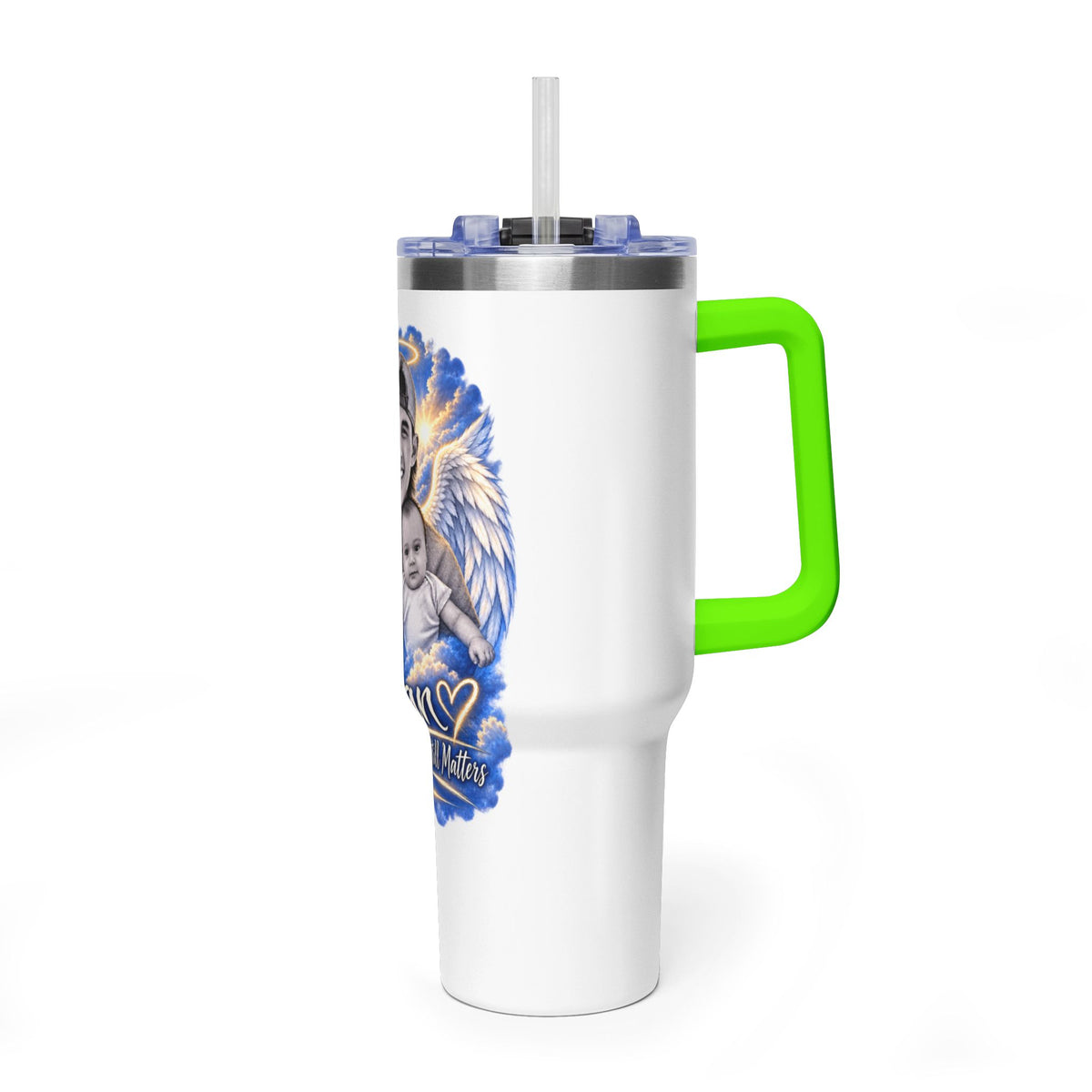 Memorial 40oz Tumbler — Personalized 'Ethan' Angel Wings Keepsake