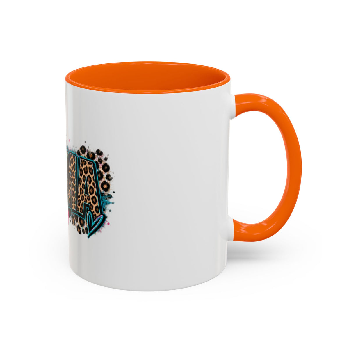 Leopard Print 'Mema' Accent Coffee Mug — Bold Animal Print Ceramic Mug- Mema Gift