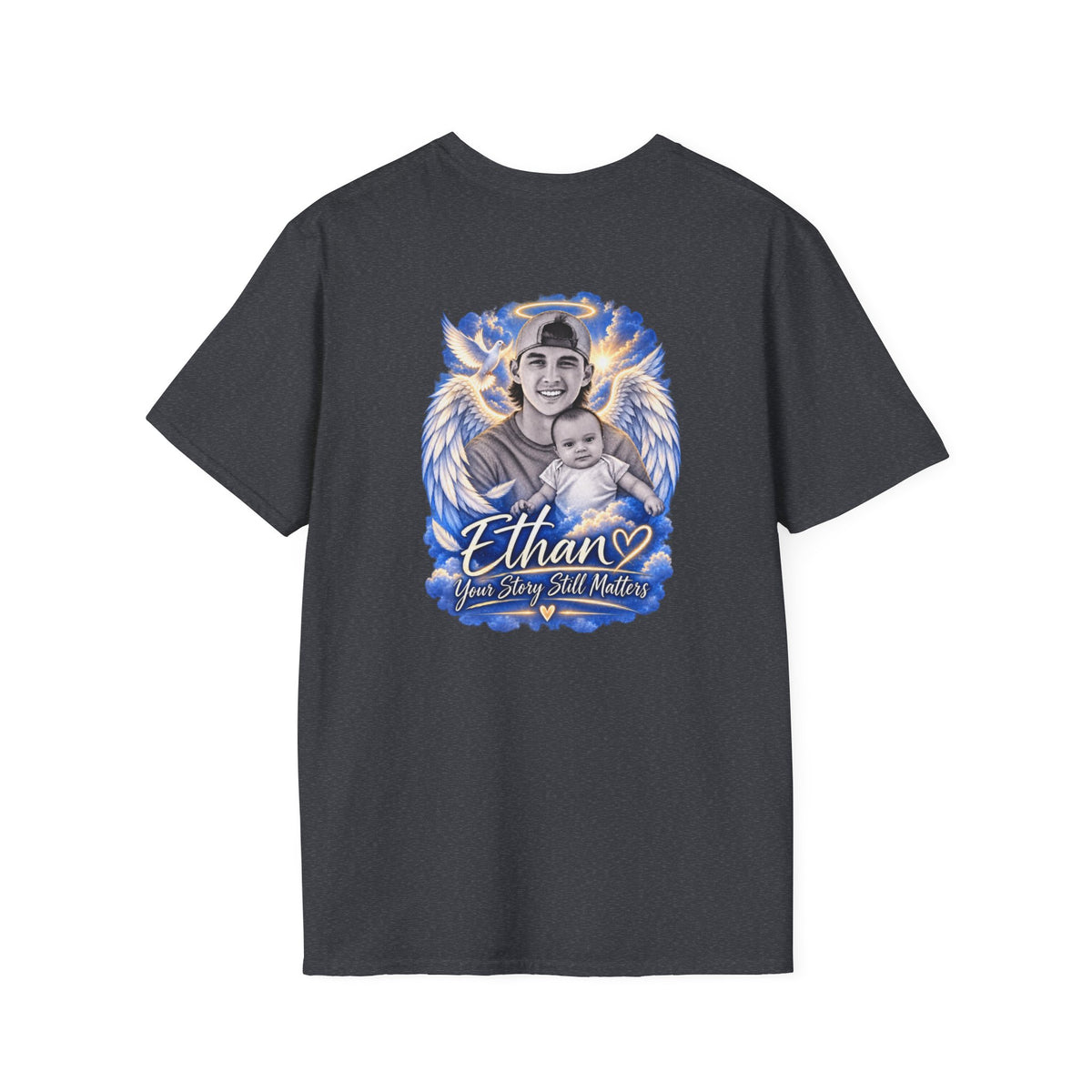 T-Shirt — "Justice for Ethan" " Your story still matters" Memorial Tee ( Angel Wing Edition)